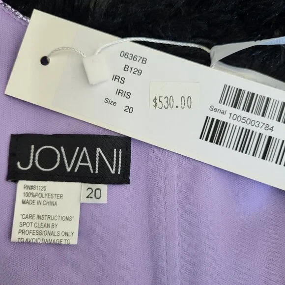 NWT~$530~JOVANI~18/20~LAVENDER MAXI MERMAID ONE SHOULDER PROM EVENING DRESS